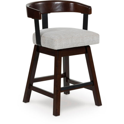 Signature Design by Ashley Haddigan D596 - 224 Upholstered Swivel Barstool - American Furniture of Slidell