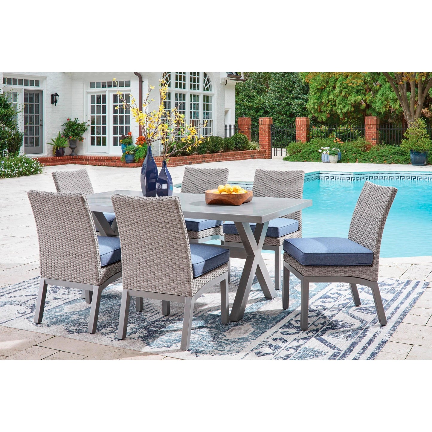 Signature Design by Ashley Half Moon Beach PCP418 - 625 Rectangular Dining Table with Umbrella Option - American Furniture of Slidell