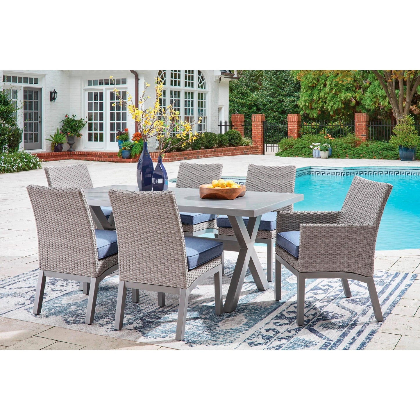 Signature Design by Ashley Half Moon Beach PCP418 - 625 Rectangular Dining Table with Umbrella Option - American Furniture of Slidell
