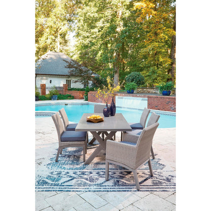Signature Design by Ashley Half Moon Beach PCP418 - 625 Rectangular Dining Table with Umbrella Option - American Furniture of Slidell