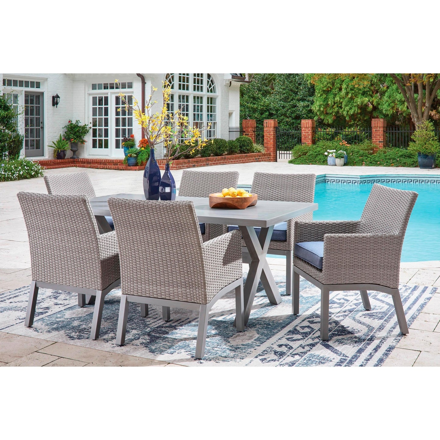 Signature Design by Ashley Half Moon Beach PCP418 - 625 Rectangular Dining Table with Umbrella Option - American Furniture of Slidell