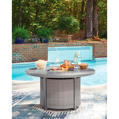 Signature Design by Ashley Half Moon Beach PCP418 - 776 Round Fire Pit Table - American Furniture of Slidell