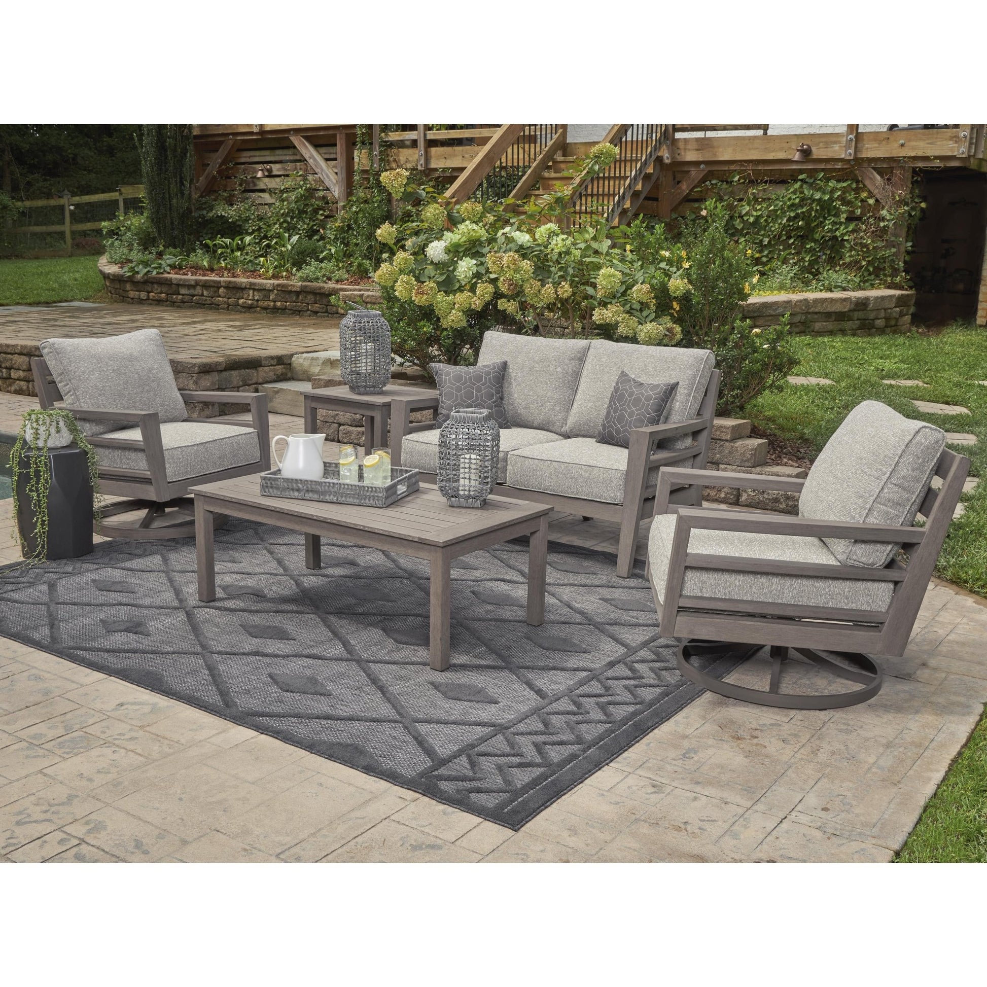 Signature Design by Ashley Hillside Barn P564 - 821 Swivel Lounge with Cushion - American Furniture of Slidell