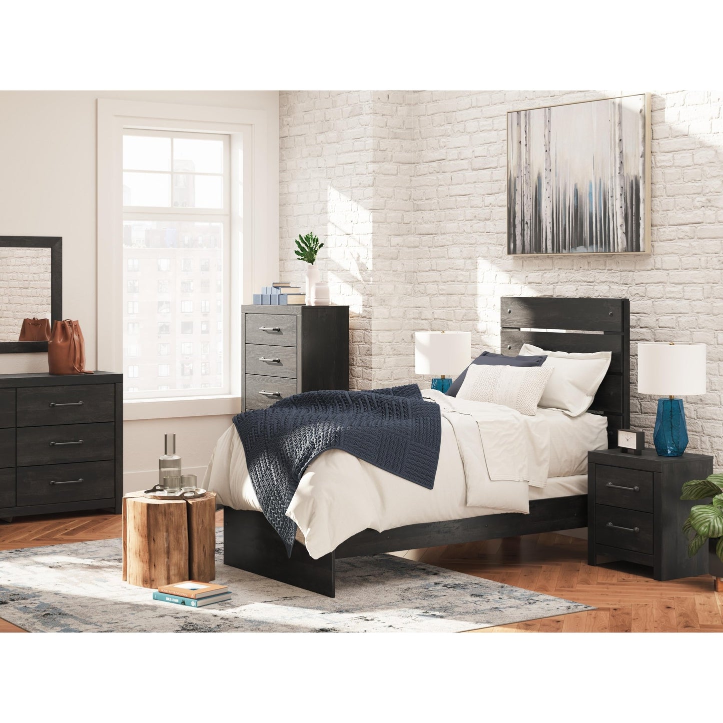 Signature Design by Ashley Hollivern PCB2108B11 Twin Panel Bed - American Furniture of Slidell