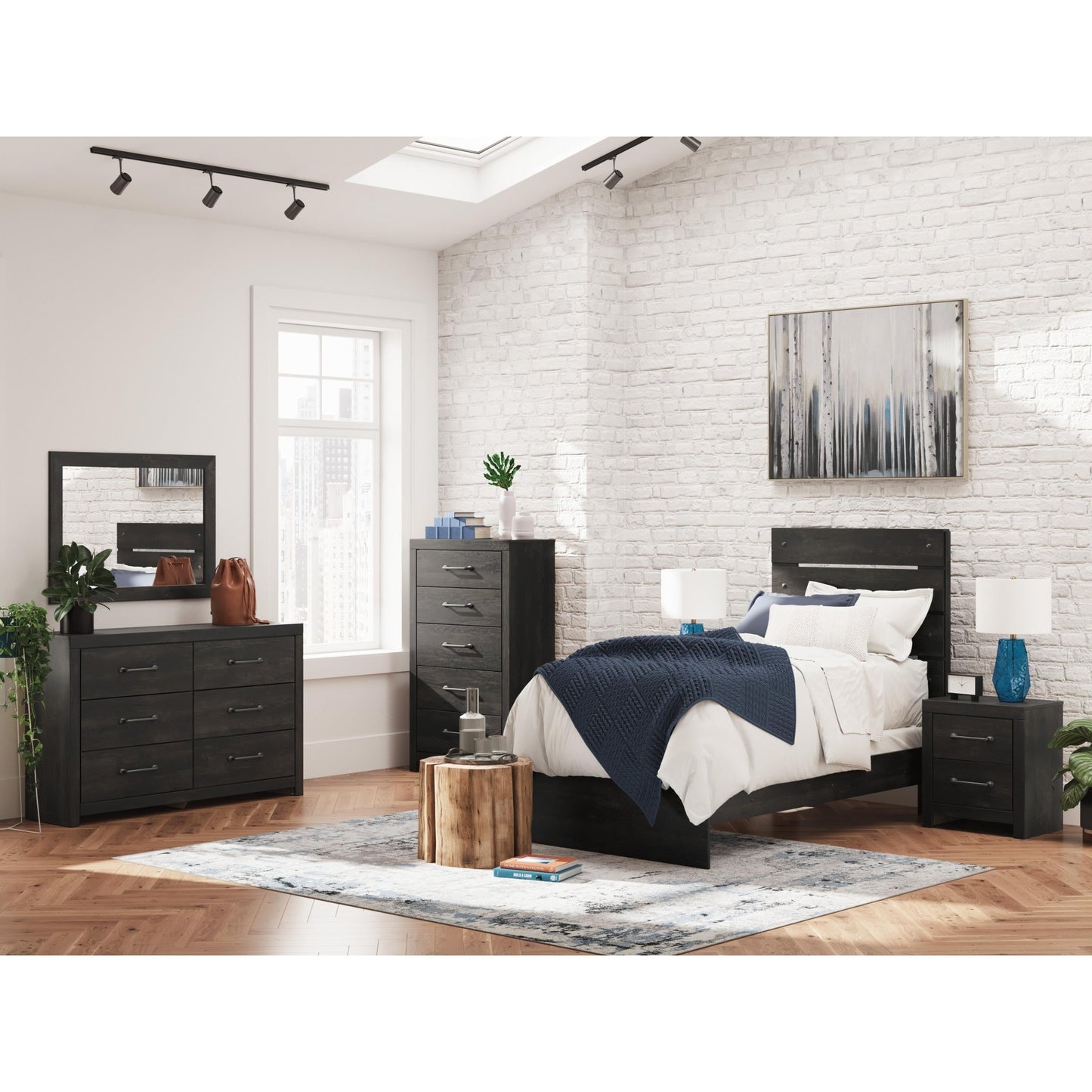 Signature Design by Ashley Hollivern PCB2108B11 Twin Panel Bed - American Furniture of Slidell