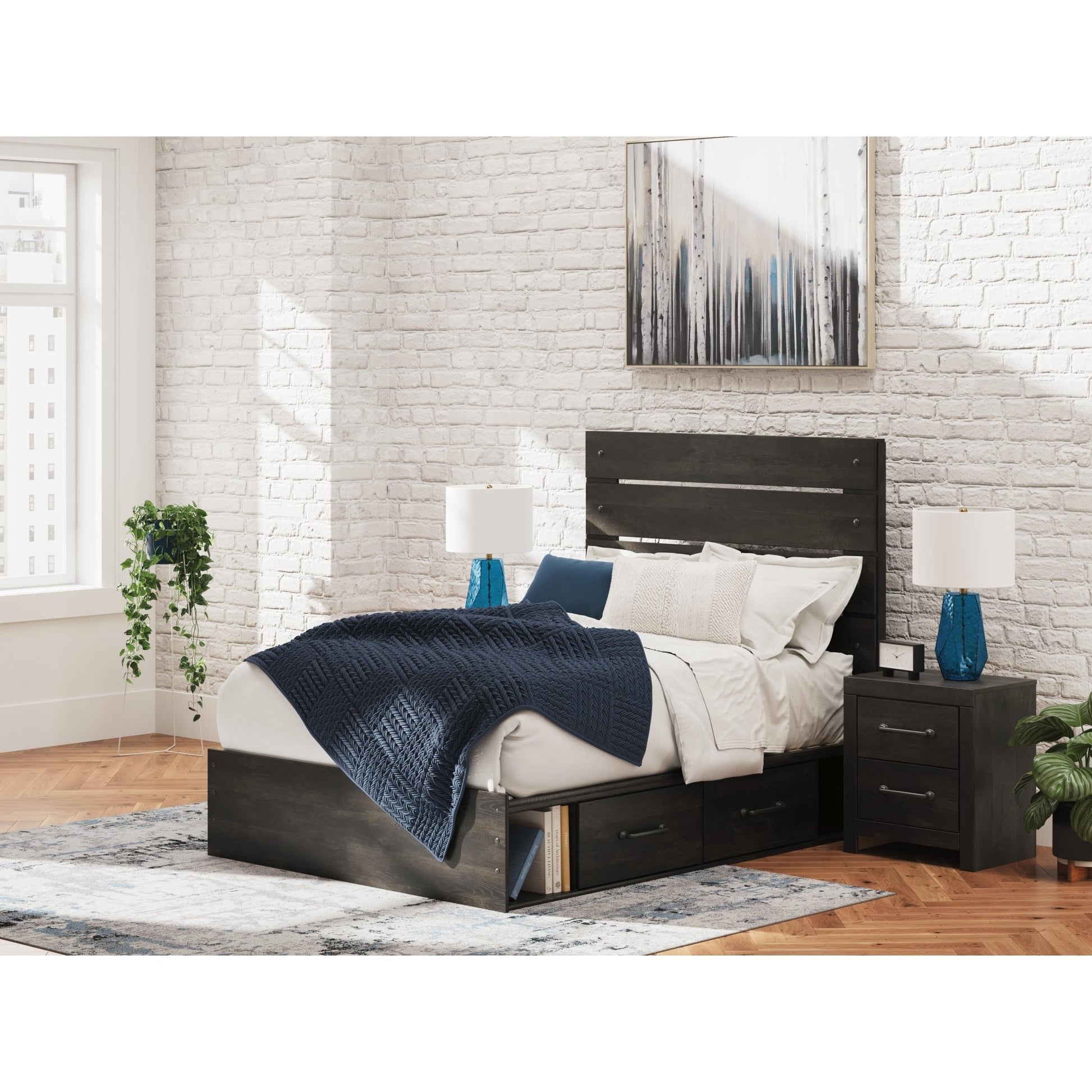 Signature Design by Ashley Hollivern PCB2108B15 Full Panel Storage Bed - American Furniture of Slidell