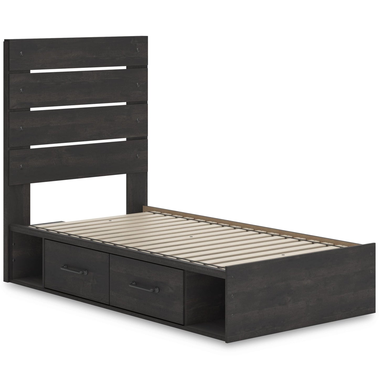 Signature Design by Ashley Hollivern PCB2108B18 Twin Panel Bed with Storage - American Furniture of Slidell
