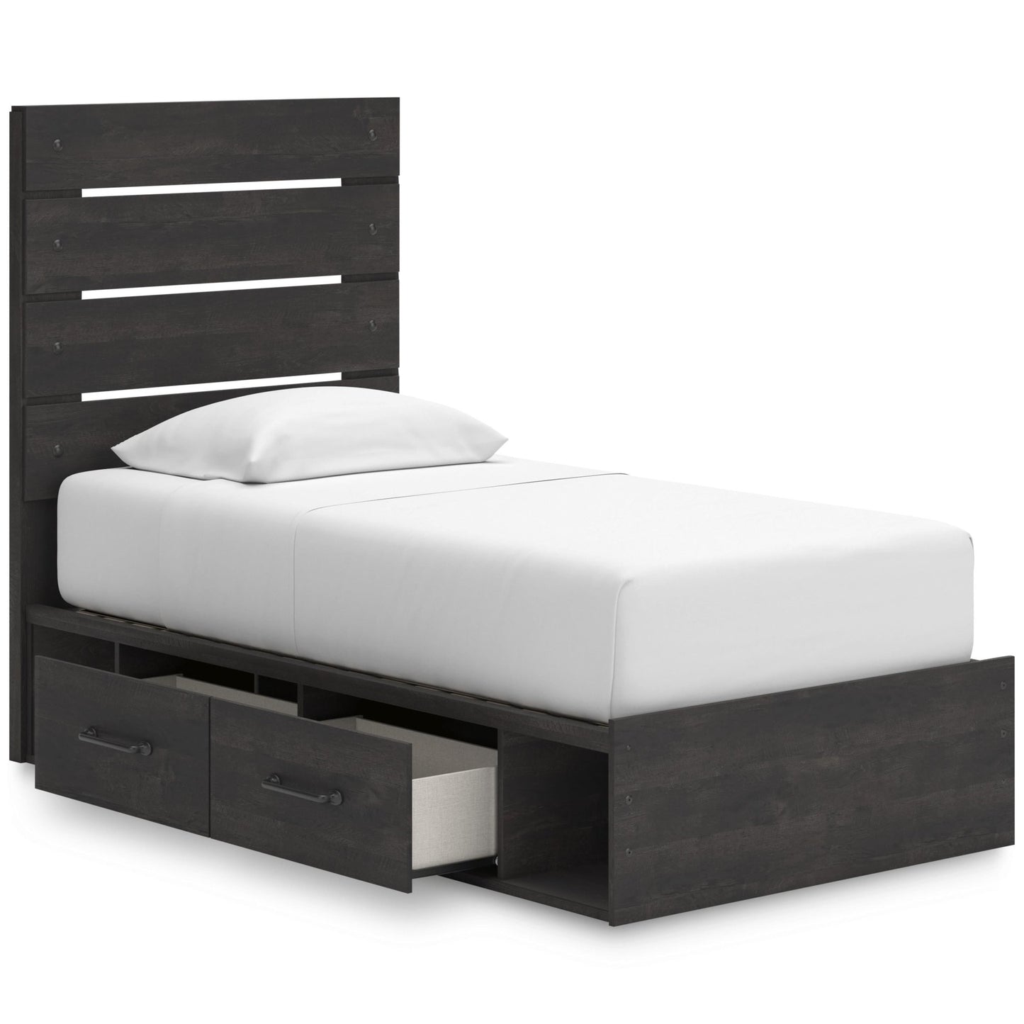 Signature Design by Ashley Hollivern PCB2108B18 Twin Panel Bed with Storage - American Furniture of Slidell