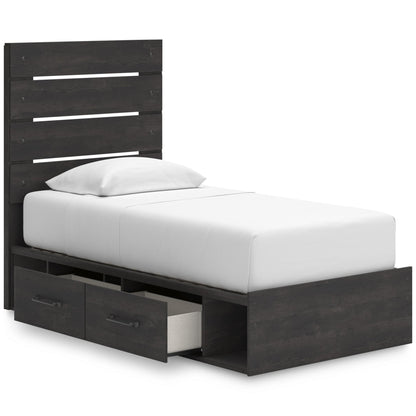 Signature Design by Ashley Hollivern PCB2108B18 Twin Panel Bed with Storage - American Furniture of Slidell