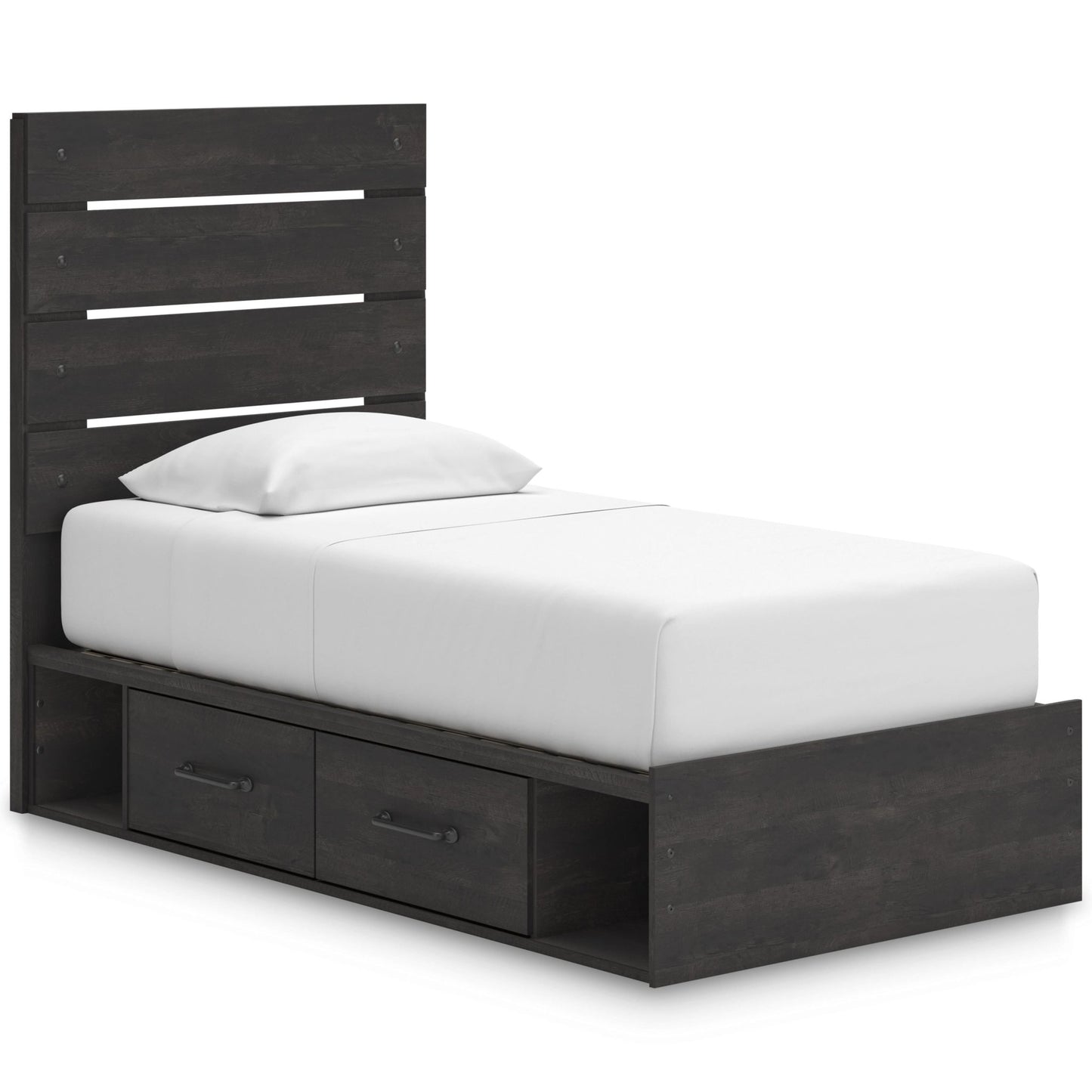 Signature Design by Ashley Hollivern PCB2108B18 Twin Panel Bed with Storage - American Furniture of Slidell