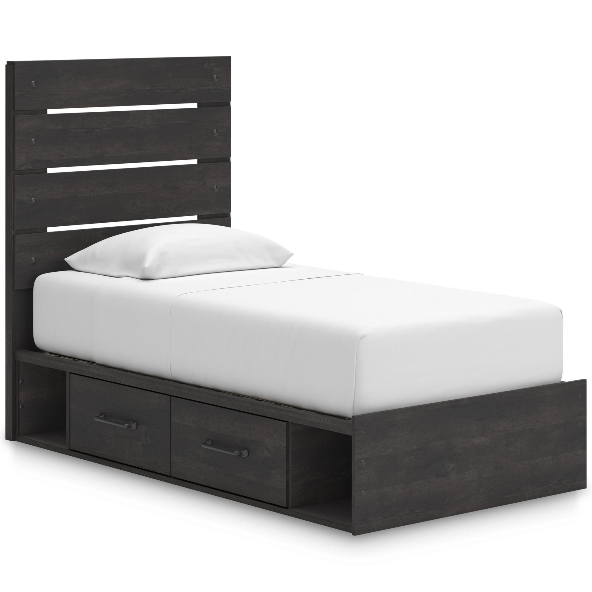 Signature Design by Ashley Hollivern PCB2108B18 Twin Panel Bed with Storage - American Furniture of Slidell