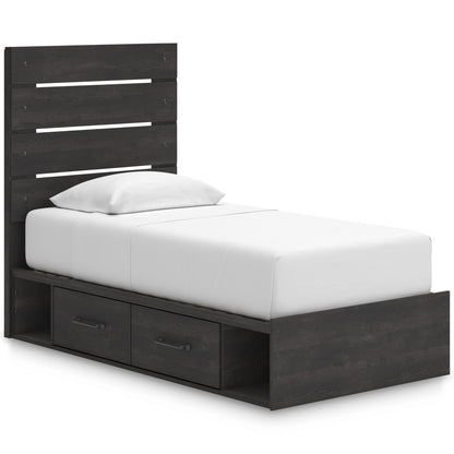 Signature Design by Ashley Hollivern PCB2108B18 Twin Panel Bed with Storage - American Furniture of Slidell