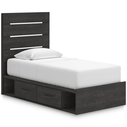 Signature Design by Ashley Hollivern PCB2108B18 Twin Panel Bed with Storage - American Furniture of Slidell