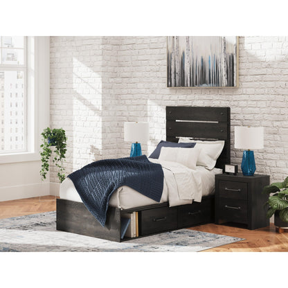 Signature Design by Ashley Hollivern PCB2108B18 Twin Panel Bed with Storage - American Furniture of Slidell