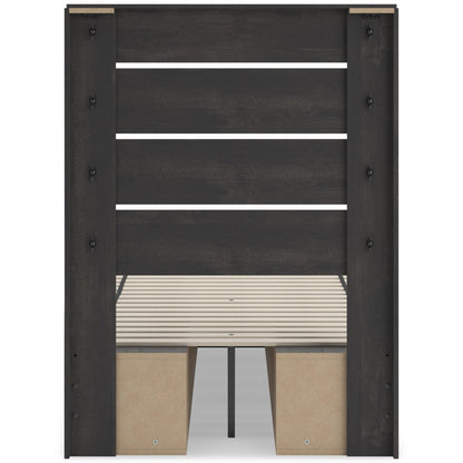 Signature Design by Ashley Hollivern PCB2108B18 Twin Panel Bed with Storage - American Furniture of Slidell