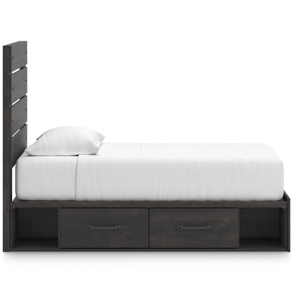 Signature Design by Ashley Hollivern PCB2108B18 Twin Panel Bed with Storage - American Furniture of Slidell