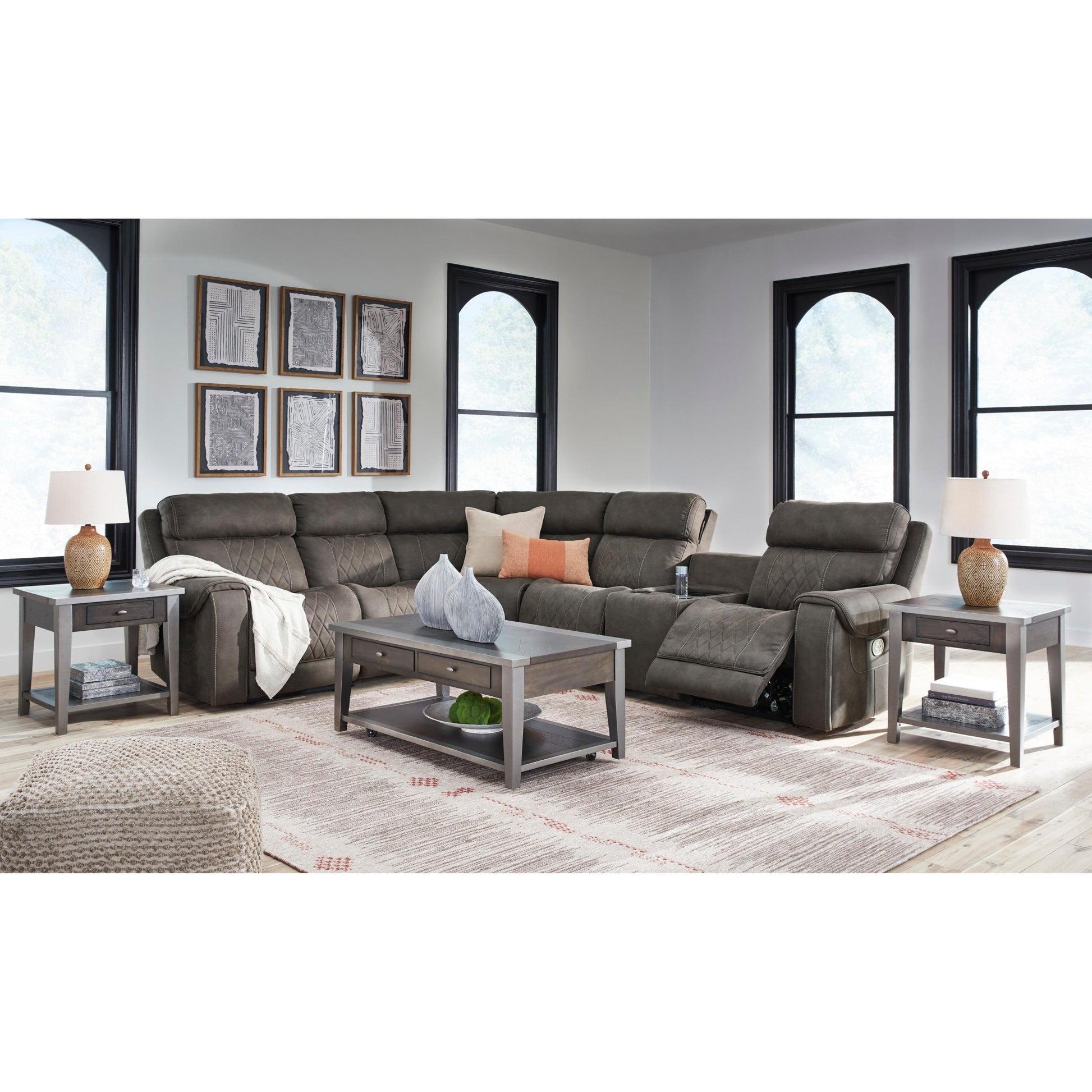 Signature Design by Ashley Hoopster 23703S5 6 pc Power Reclining Sectional - American Furniture of Slidell