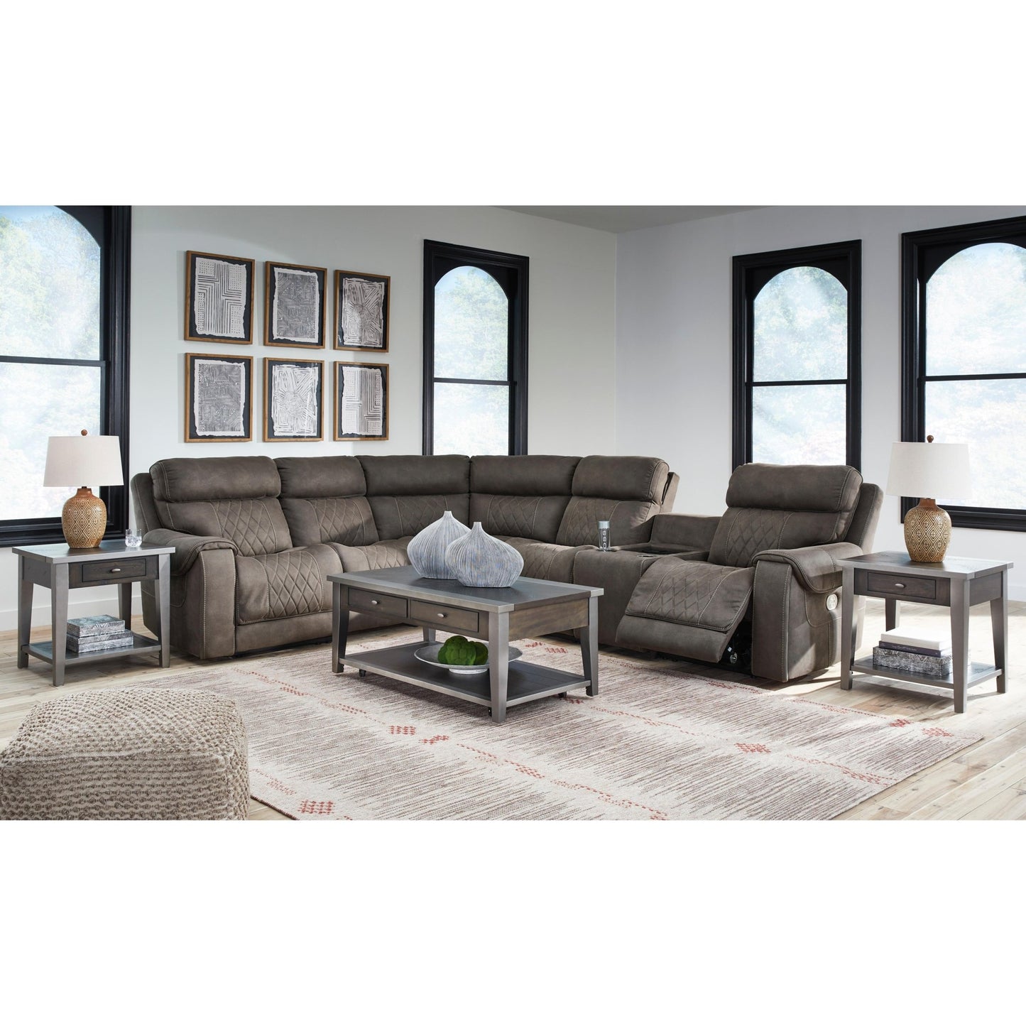 Signature Design by Ashley Hoopster 23703S5 6 pc Power Reclining Sectional - American Furniture of Slidell