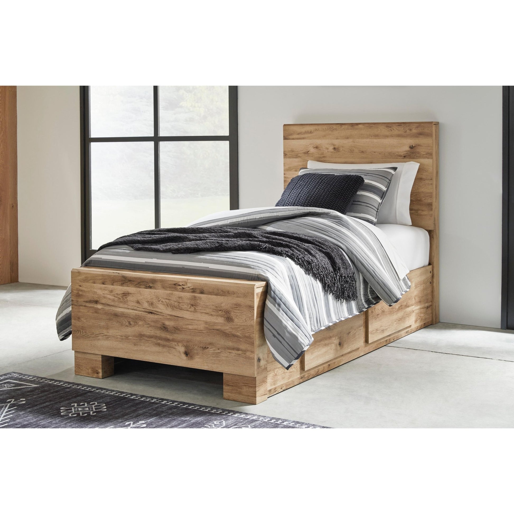 Signature Design by Ashley Hyanna B1050B24 Twin Panel Bed with 1 Side Storage - American Furniture of Slidell