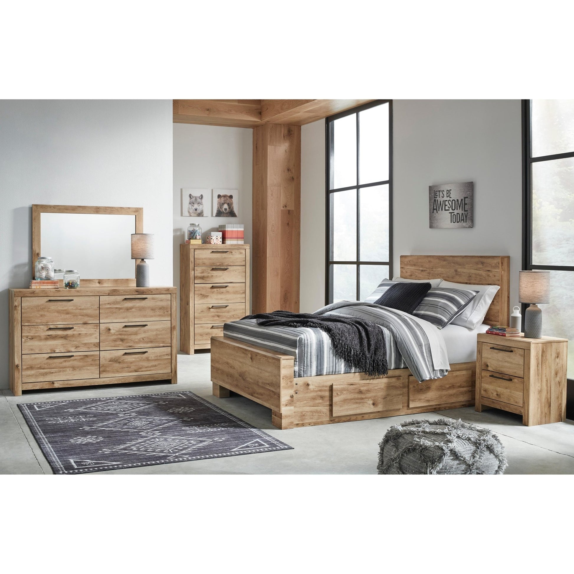 Signature Design by Ashley Hyanna B1050B29 Full Panel Bed with 2 Side Storage - American Furniture of Slidell