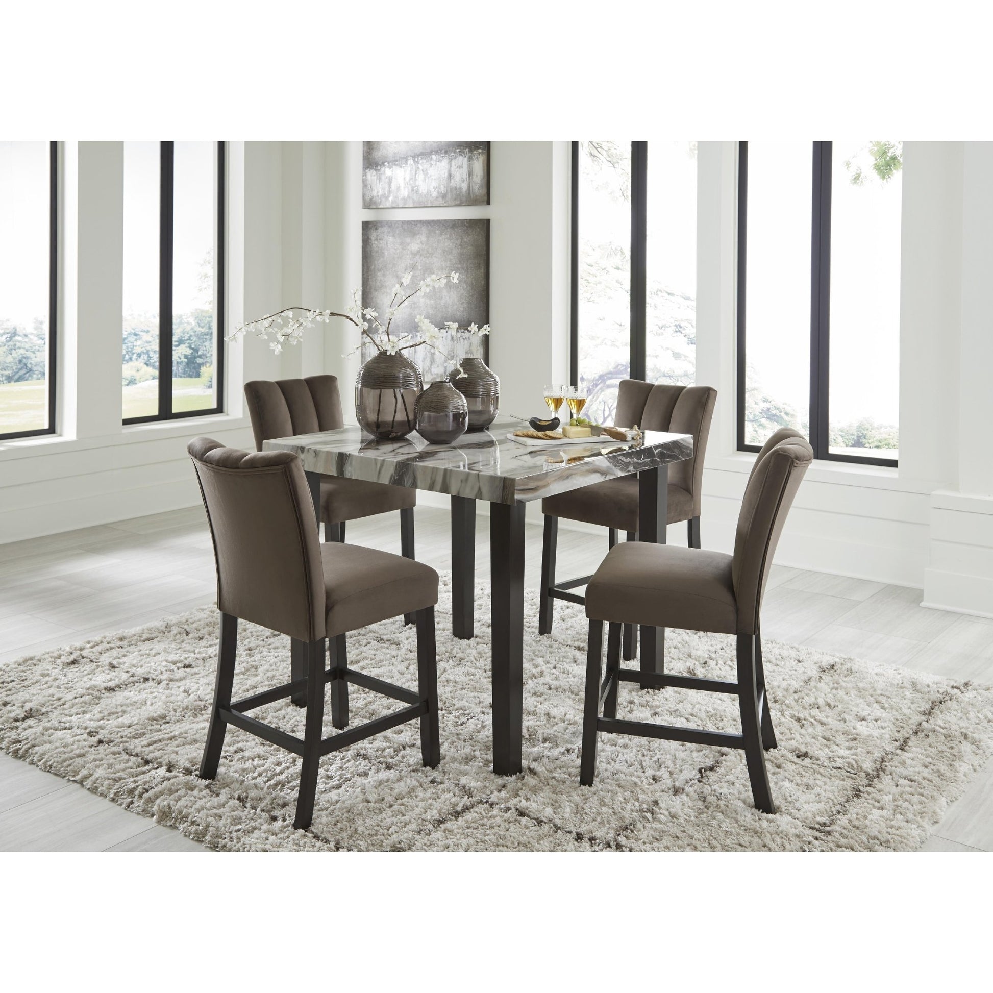 Signature Design by Ashley Jeshina PCD581D3 5 pc Counter Height Dining Set - American Furniture of Slidell