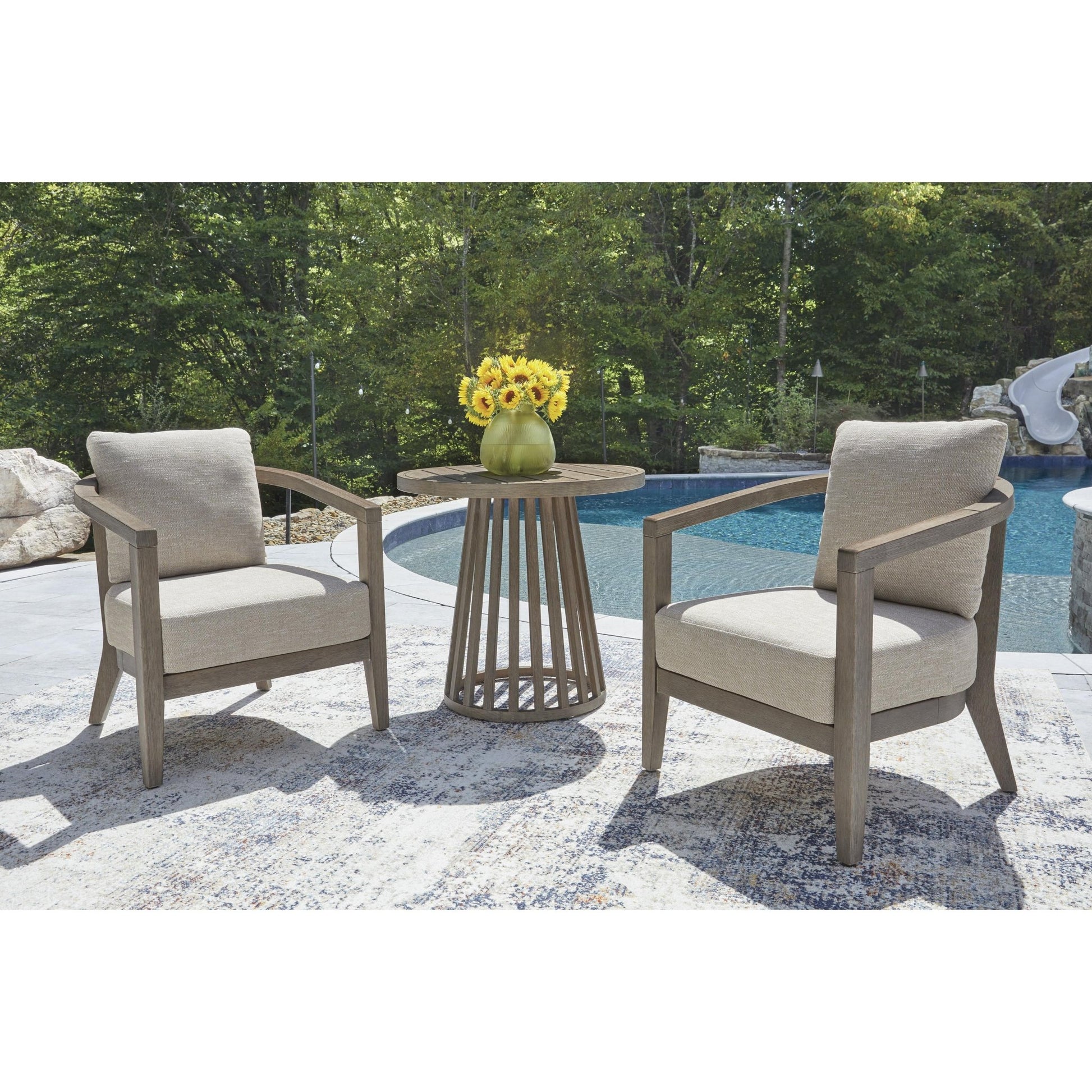 Signature Design by Ashley Joy Lagoon PCP310 - 050 Chairs with Cushions and Table Set - American Furniture of Slidell