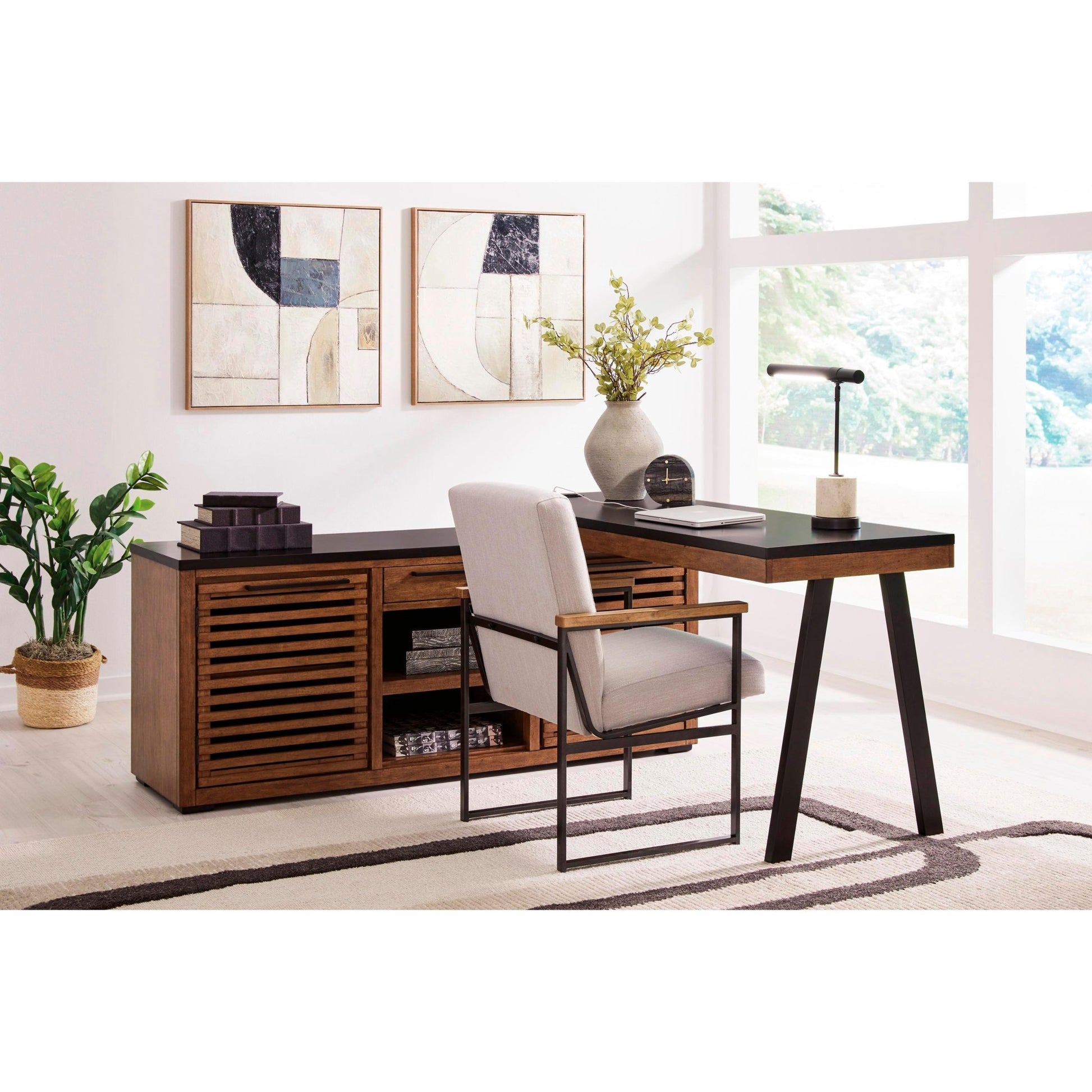 Signature Design by Ashley Kallari H737H1 Credenza with Desk Return - American Furniture of Slidell