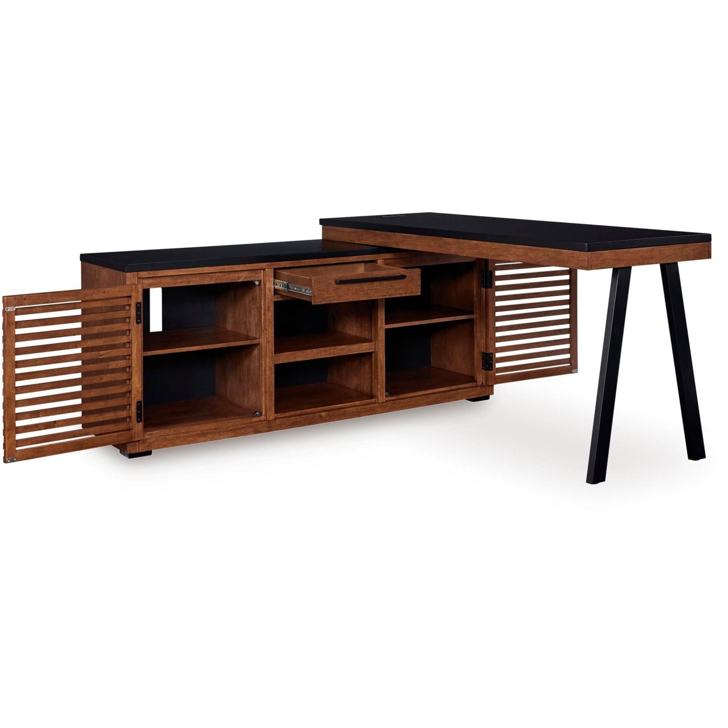 Signature Design by Ashley Kallari H737H1 Credenza with Desk Return - American Furniture of Slidell