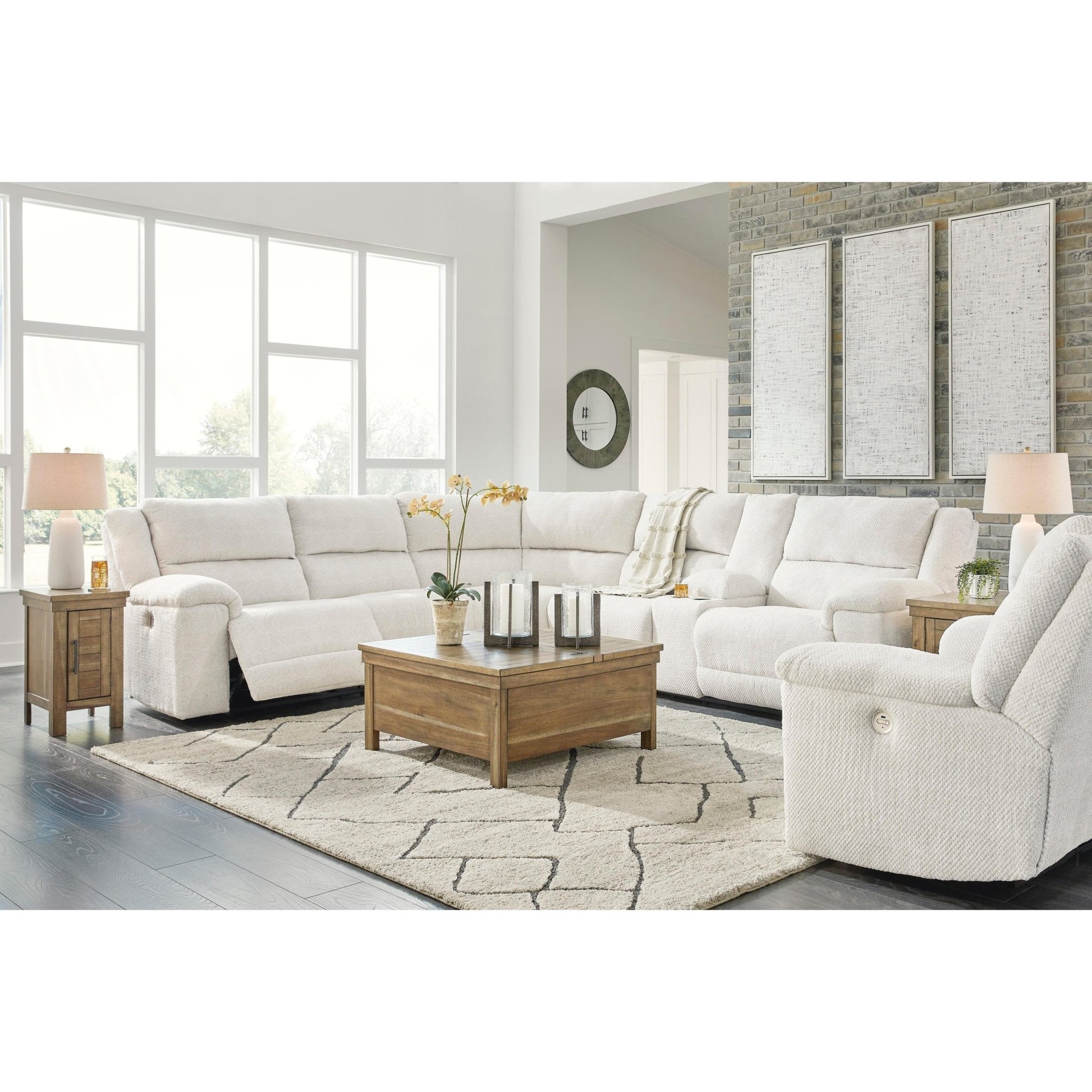Signature Design by Ashley Keensburg 61807S2 3 pc Power Reclining Sectional - American Furniture of Slidell