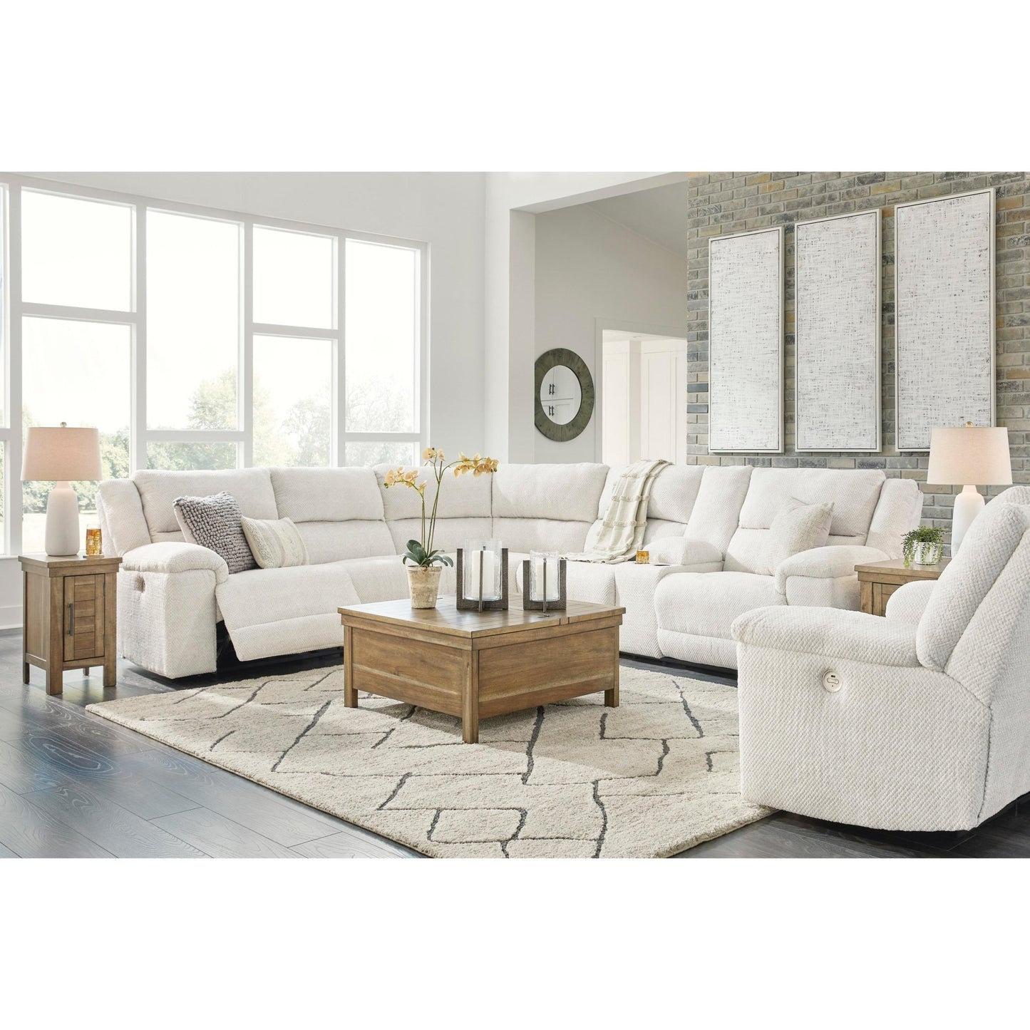 Signature Design by Ashley Keensburg 61807S2 3 pc Power Reclining Sectional - American Furniture of Slidell