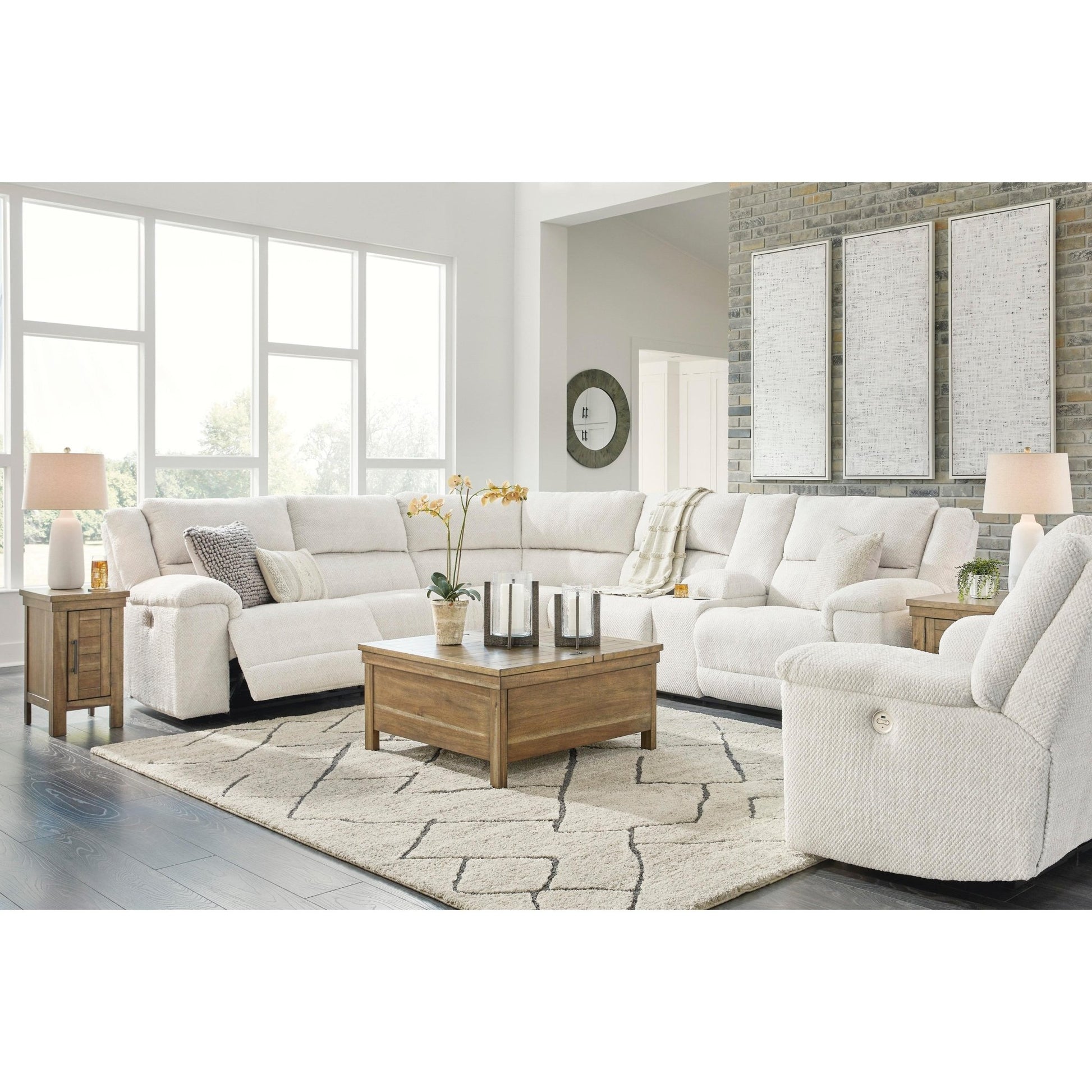 Signature Design by Ashley Keensburg 61807S2 3 pc Power Reclining Sectional - American Furniture of Slidell