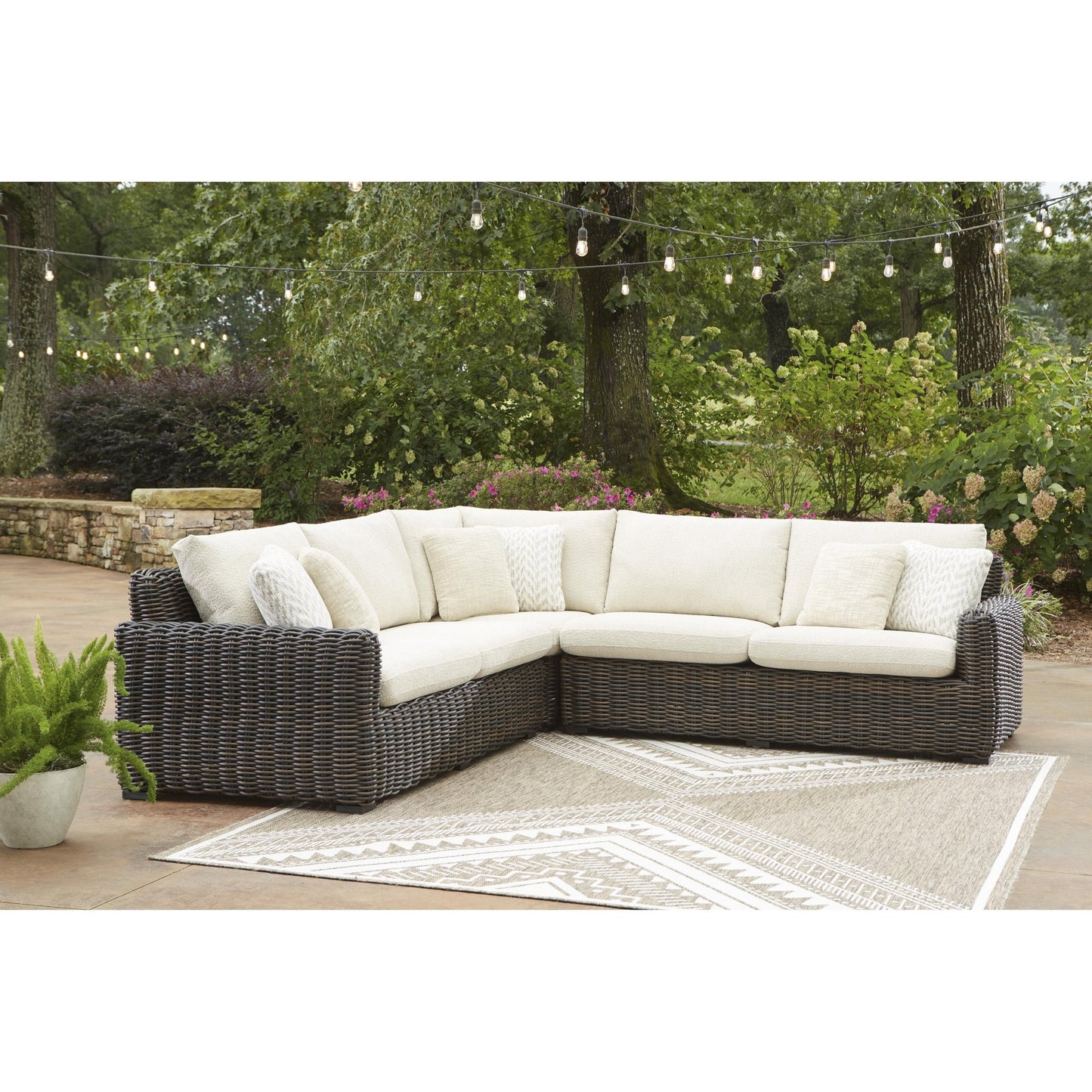 Signature Design by Ashley Kimora P711P1 3 pc Outdoor Sectional - American Furniture of Slidell