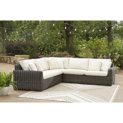 Signature Design by Ashley Kimora P711P1 3 pc Outdoor Sectional - American Furniture of Slidell