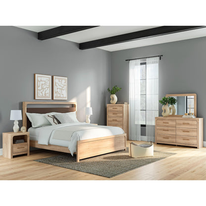 Signature Design by Ashley Kinlanni PCB1360B15 King Upholstered Panel Bed - American Furniture of Slidell