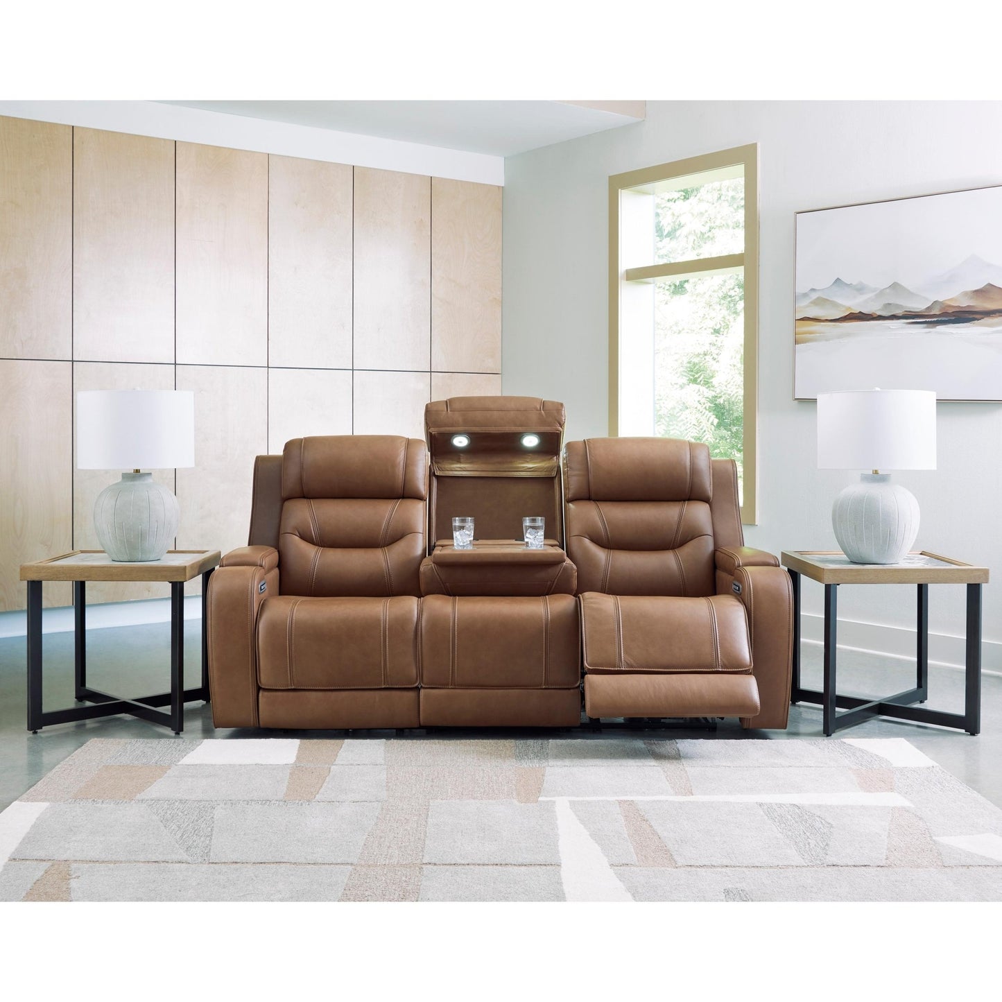 Signature Design by Ashley Knightington PCU1160015A Power Reclining Sofa with Audio Seating - American Furniture of Slidell