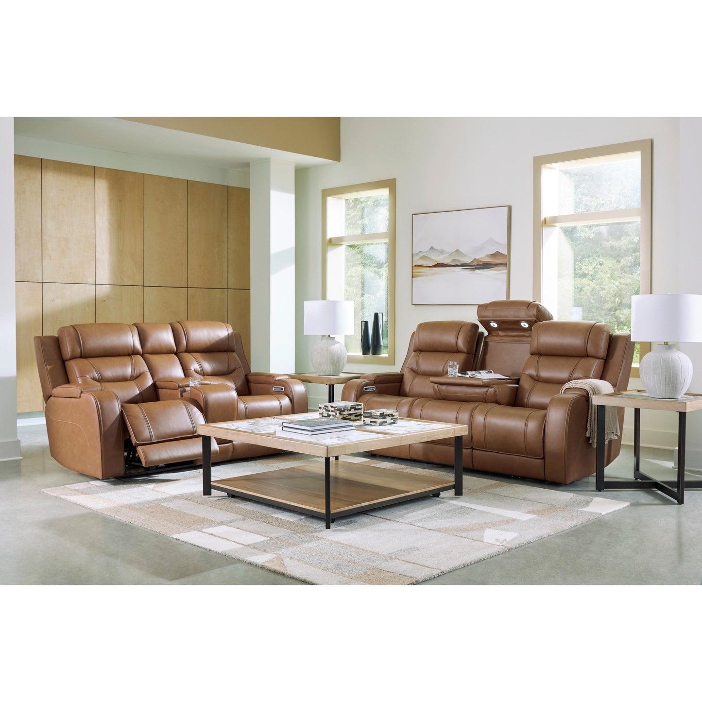 Signature Design by Ashley Knightington PCU1160015A Power Reclining Sofa with Audio Seating - American Furniture of Slidell
