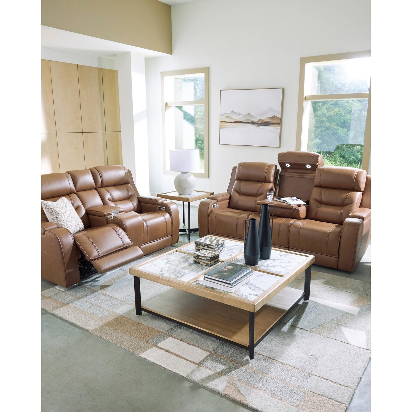 Signature Design by Ashley Knightington PCU1160015A Power Reclining Sofa with Audio Seating - American Furniture of Slidell