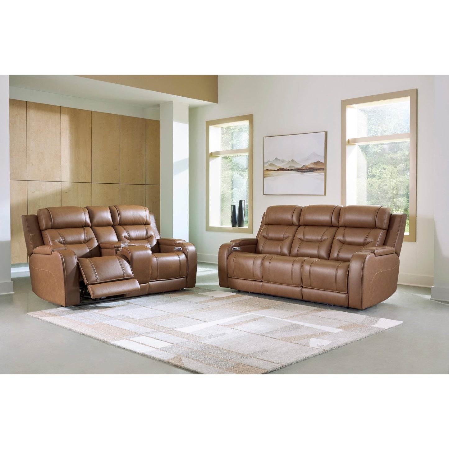 Signature Design by Ashley Knightington PCU1160018A Power Reclining Love with Audio Seating - American Furniture of Slidell