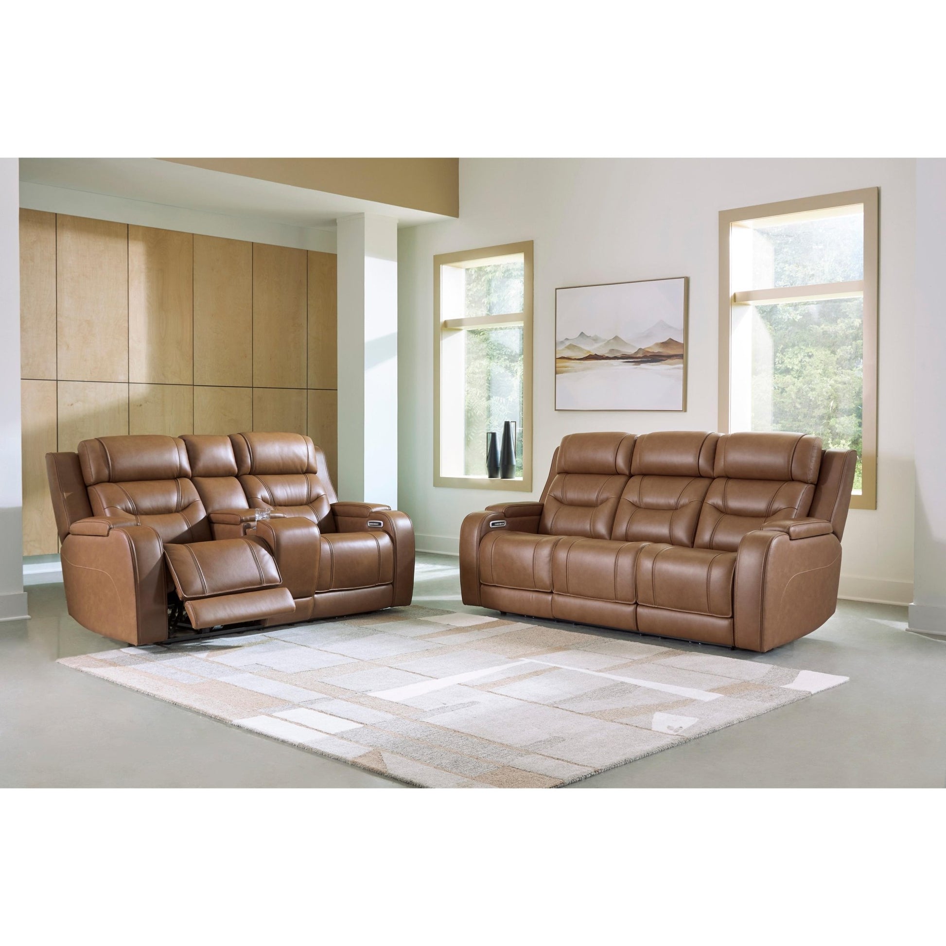 Signature Design by Ashley Knightington PCU1160018A Power Reclining Love with Audio Seating - American Furniture of Slidell
