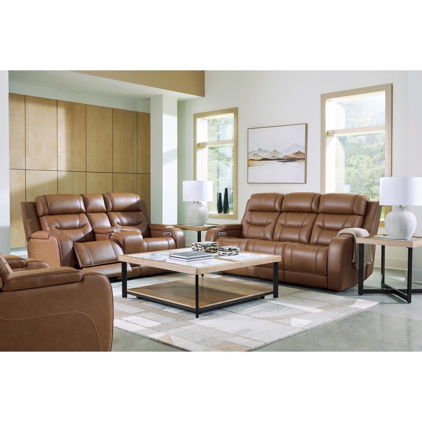 Signature Design by Ashley Knightington PCU1160018A Power Reclining Love with Audio Seating - American Furniture of Slidell