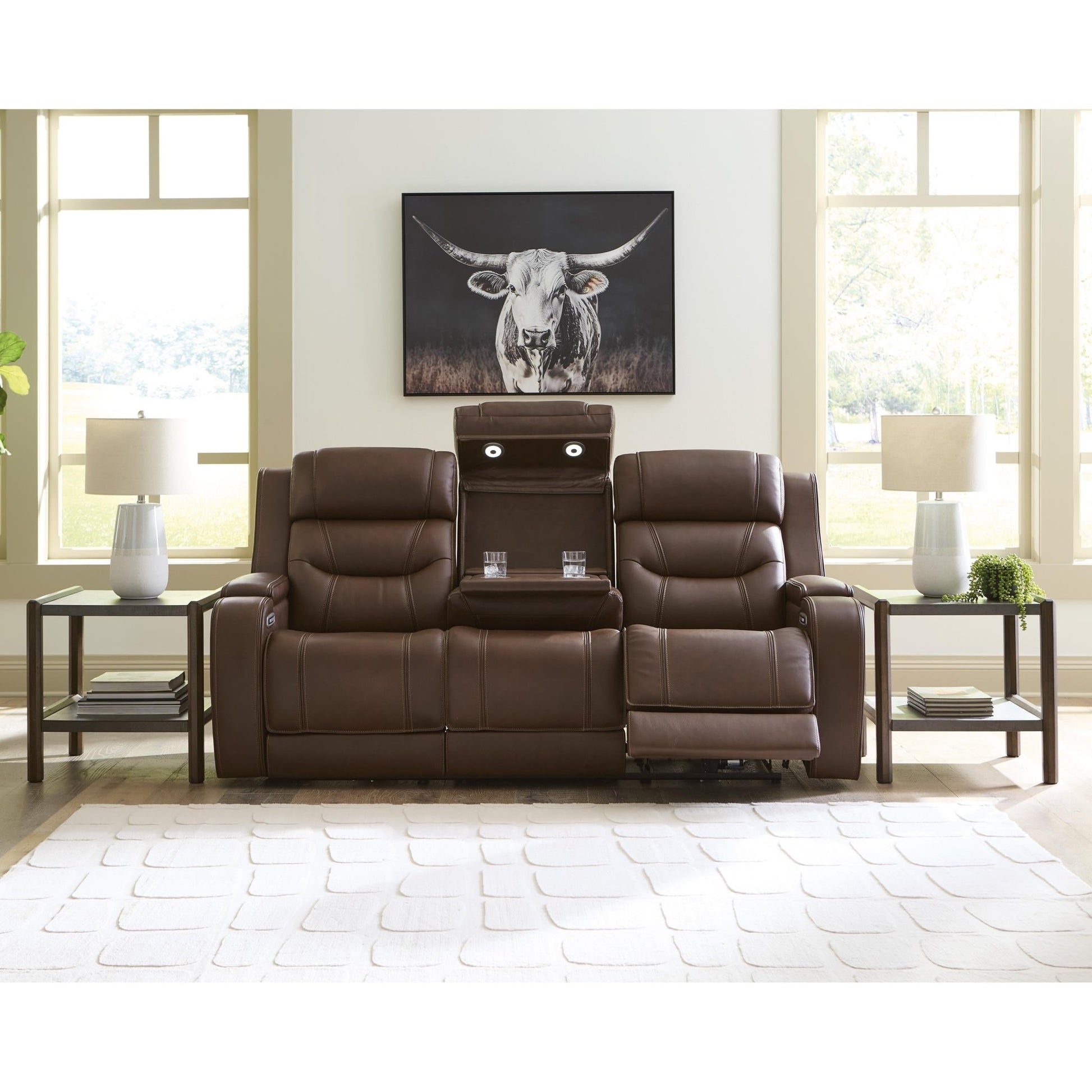 Signature Design by Ashley Knightington PCU1160215A Power Reclining Sofa with Audio Seating - American Furniture of Slidell