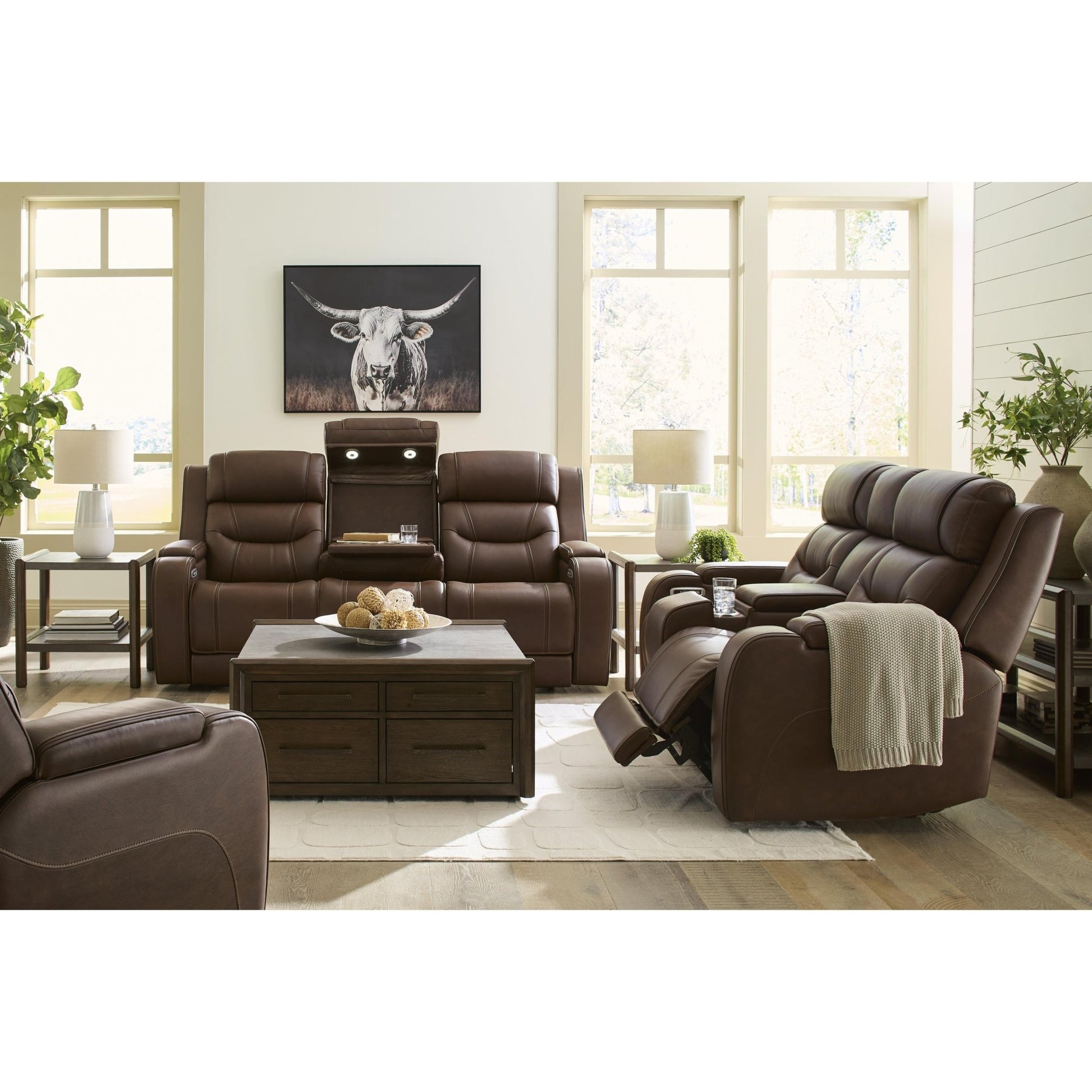 Signature Design by Ashley Knightington PCU1160215A Power Reclining Sofa with Audio Seating - American Furniture of Slidell