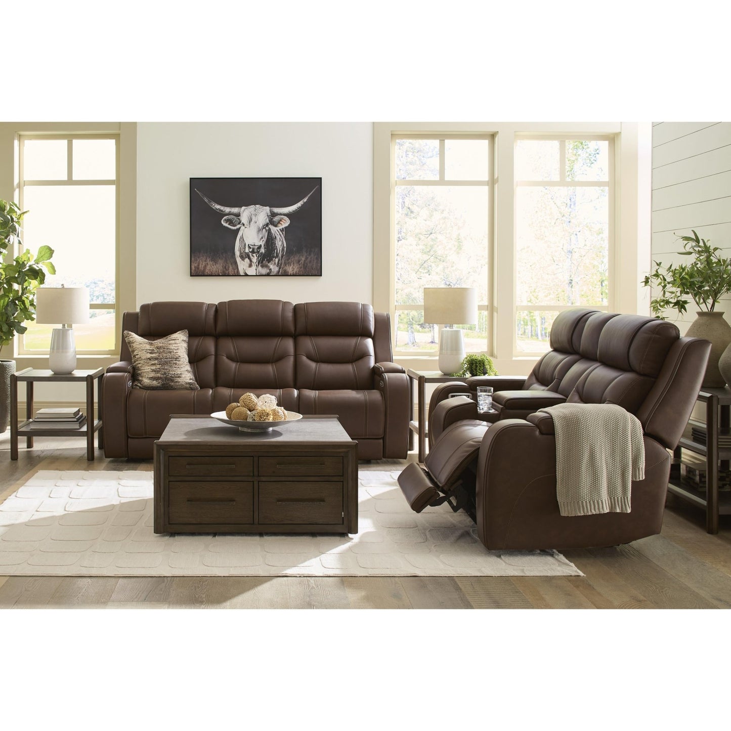 Signature Design by Ashley Knightington PCU1160218A Power Reclining Love with Audio Seating - American Furniture of Slidell