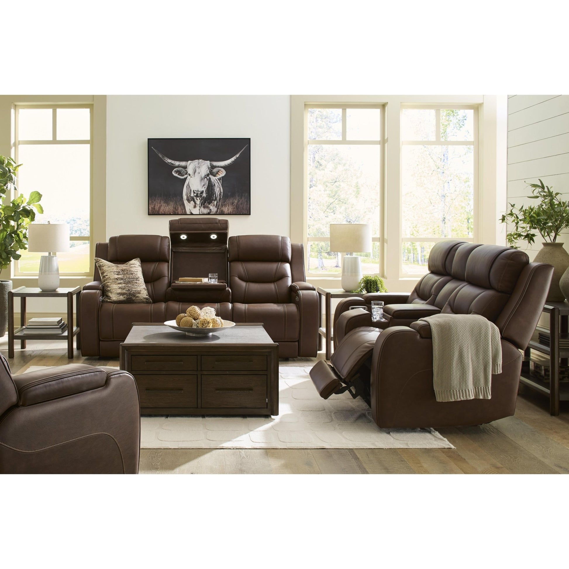 Signature Design by Ashley Knightington PCU1160218A Power Reclining Love with Audio Seating - American Furniture of Slidell