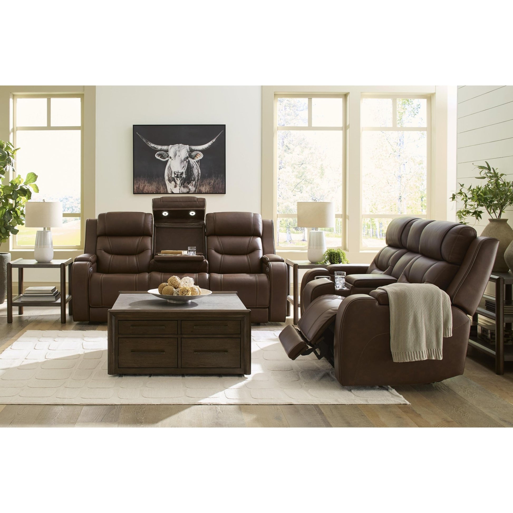 Signature Design by Ashley Knightington PCU1160218A Power Reclining Love with Audio Seating - American Furniture of Slidell