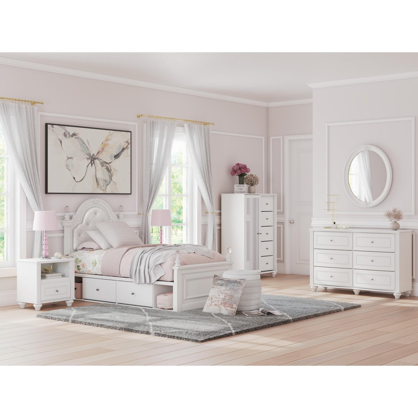 Signature Design by Ashley Kozlani 6 - Drawer Dresser with Mirror PCB1819 - 21/PCB1819 - 26 - American Furniture of Slidell