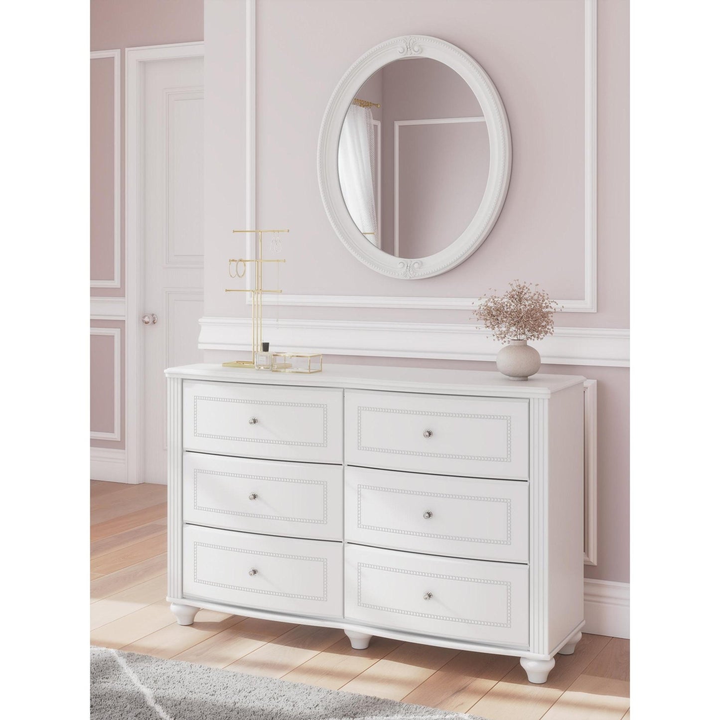 Signature Design by Ashley Kozlani 6 - Drawer Dresser with Mirror PCB1819 - 21/PCB1819 - 26 - American Furniture of Slidell