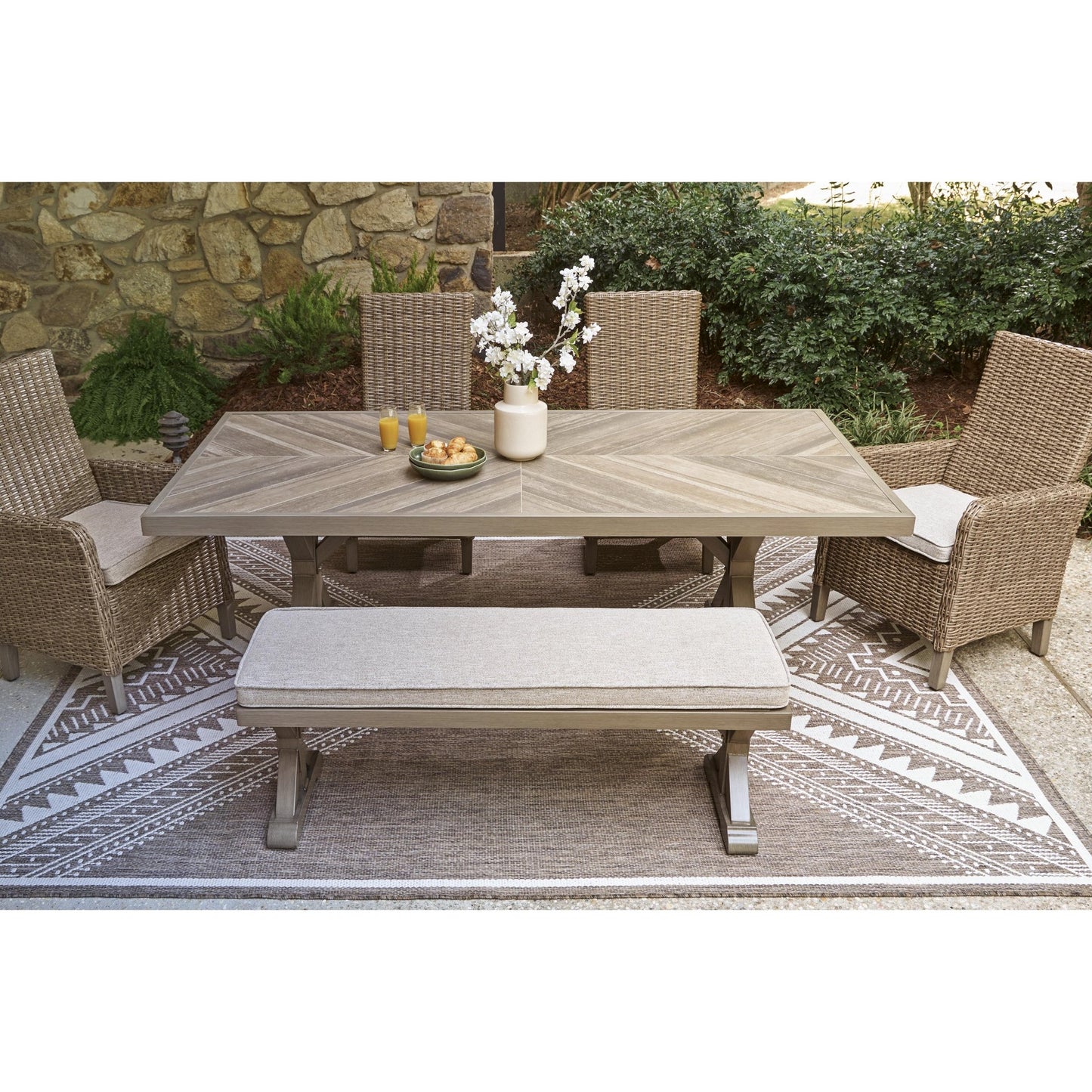 Signature Design by Ashley Laguna Heights PCP790 - 625 Rectangular Dining Table with Umbrella Option - American Furniture of Slidell