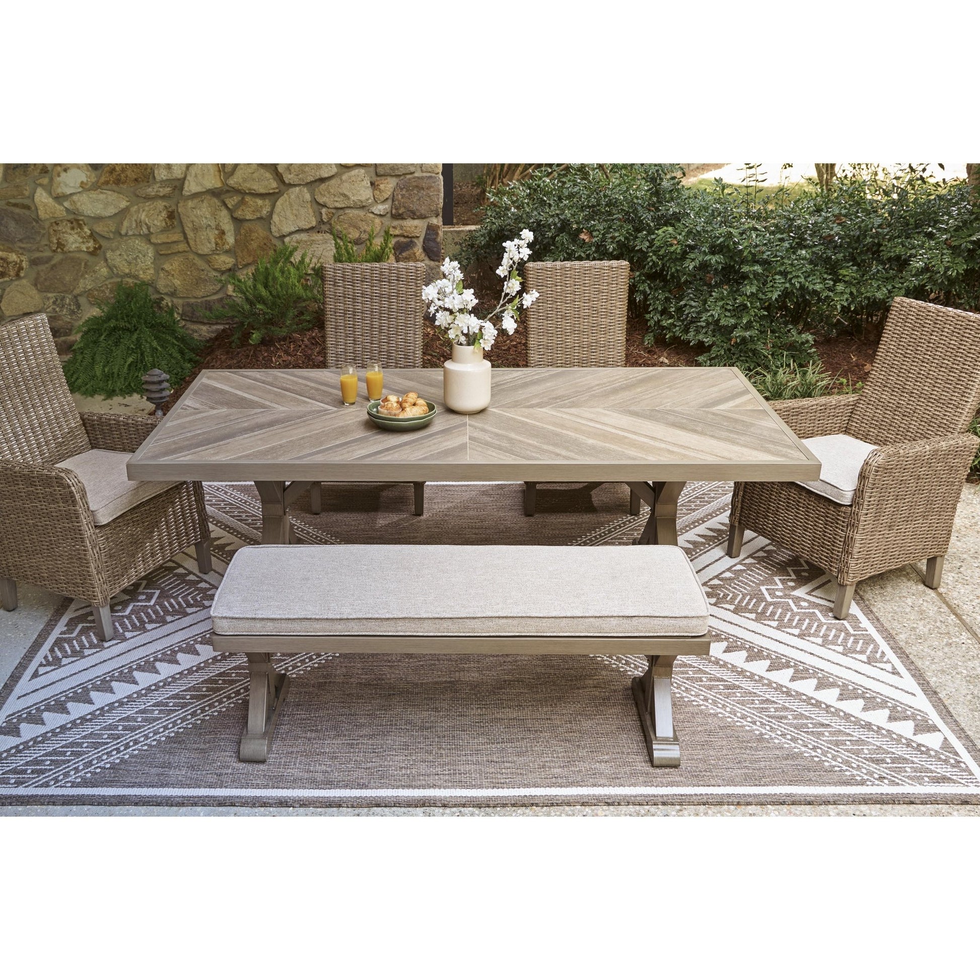 Signature Design by Ashley Laguna Heights PCP790 - 625 Rectangular Dining Table with Umbrella Option - American Furniture of Slidell