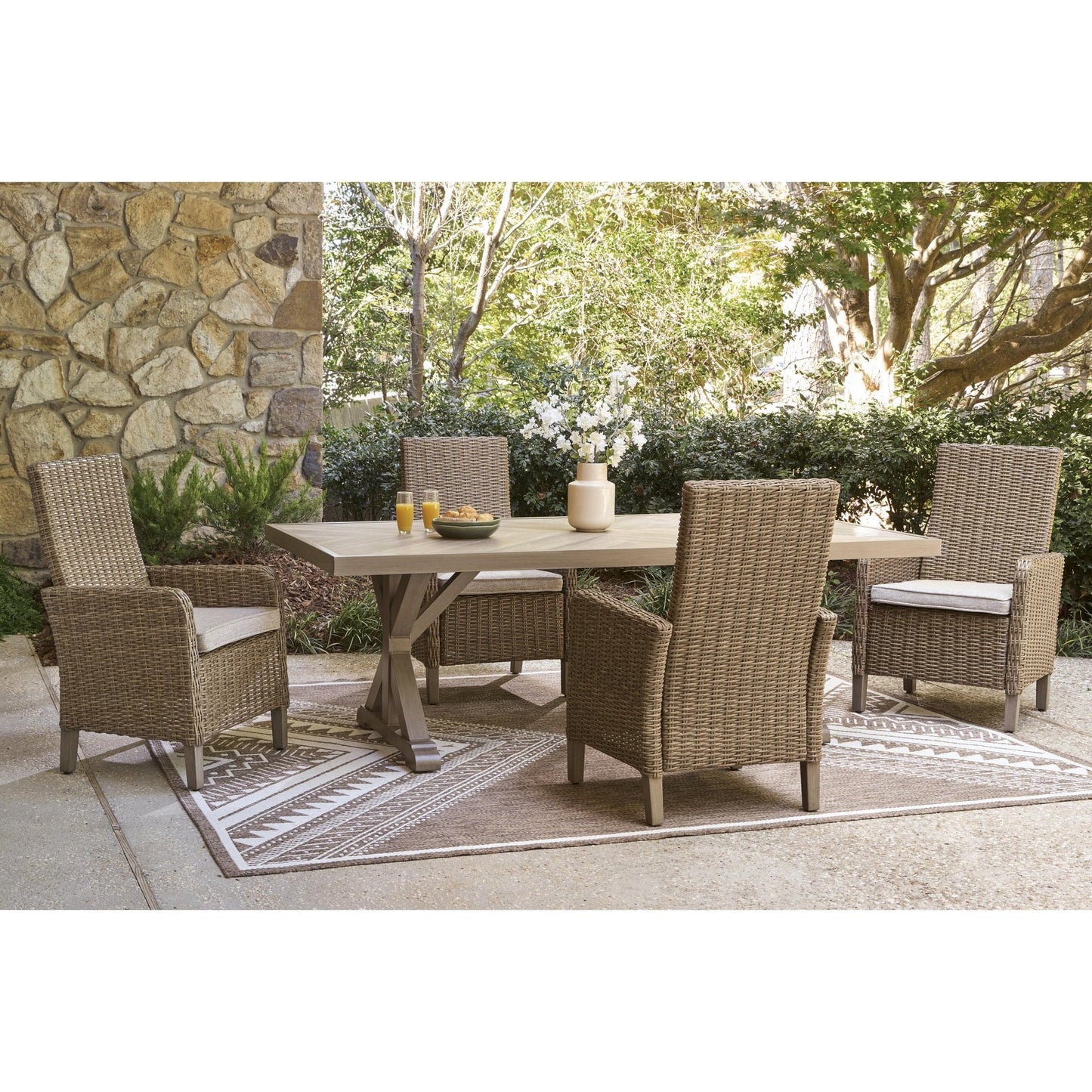 Signature Design by Ashley Laguna Heights PCP790 - 625 Rectangular Dining Table with Umbrella Option - American Furniture of Slidell